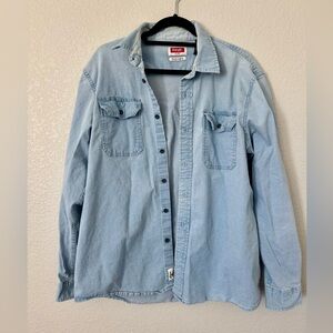 Wrangler Light Blue Denim Shirt - Casual Button-Up
